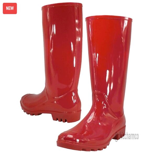 Waterproof Rubber Rain Boots Mid-Calf Women's Stylish Footwear